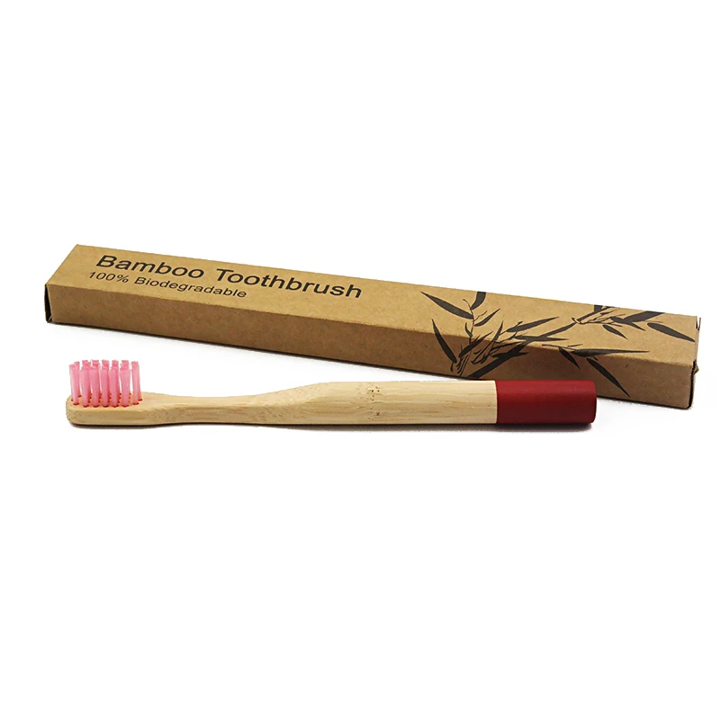 Детская зубная щетка Экологичная Радужная мягкая бамбуковая биоразлагаемая с