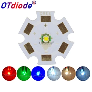 5 шт., Cree светодиодный XPE XP-E R3 3535 SMD 1 Вт 3 Вт, светодиод высокой мощности холодного и теплого белого, красного, зеленого, синего, желтого цвета с печатной платой 20 мм, 16 мм