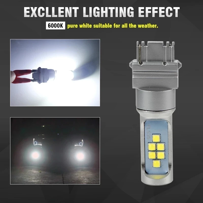 2 шт. автомобильные светодиодсветодиодный лампы T25 P27W 12SMD 3156 лм 3535 | Автомобили и