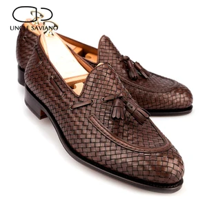 Uncle Saviano Loafers Dress Bridegroom Best Men Shoes Party Genuine Leather Original Fashion Designe