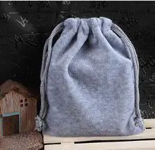 Grey 20 шт./лот, 9,5x12, 10x15, 13x17 см, многоцветные, полиэфирные, мягкие, бархатные, на шнурке, подарочные пакеты для ювелирных изделий, рождественские упаковочные сумки - Цвет: Grey