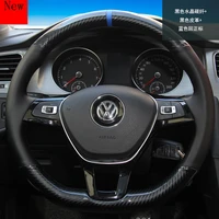 for volkswagen teramont x tayron magotan lamando tuguan hand stitched leather suede car steering wheel cover set car accessories