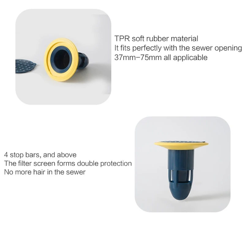 

K5DC Floor Drain Deodorant Sewer Cover Bathroom Inner Core Floor Drain Stopper