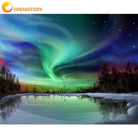 chenistory frame sky diy painting by numbers landscape wall art picture by number acrylic canvas by numbers for home decors gift