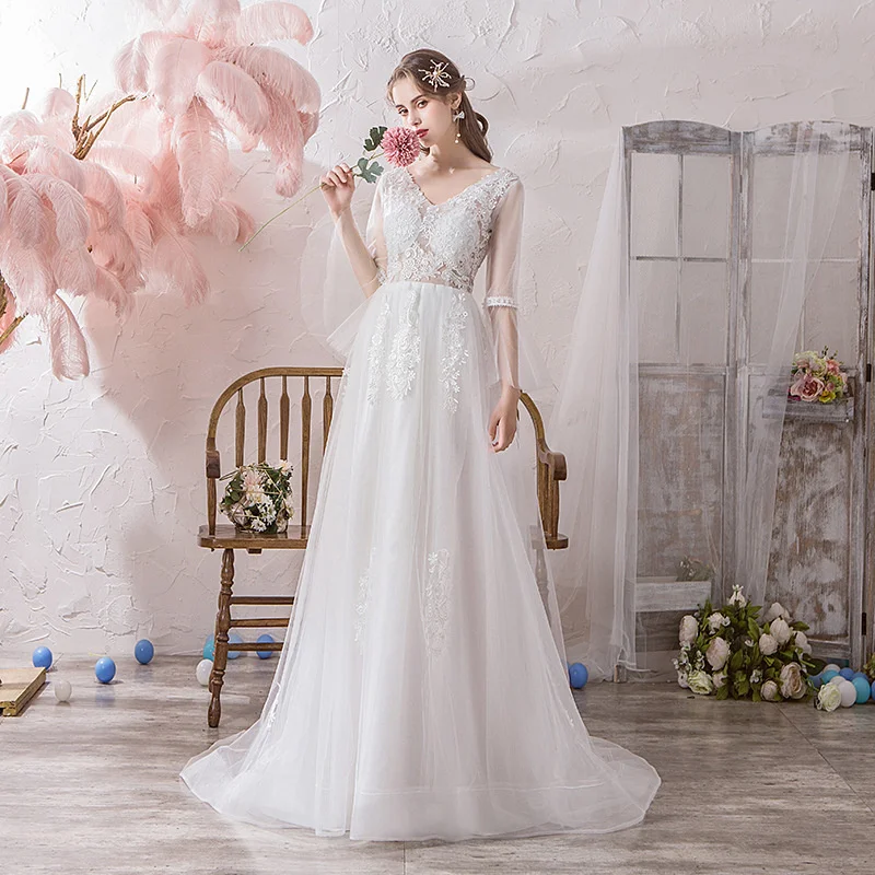 

Starry Sky Main Wedding Dress 2021 New Bride Light One Shoulder Small A Pendulum Sen Series Super Fairy Dream Simple Light Gauze