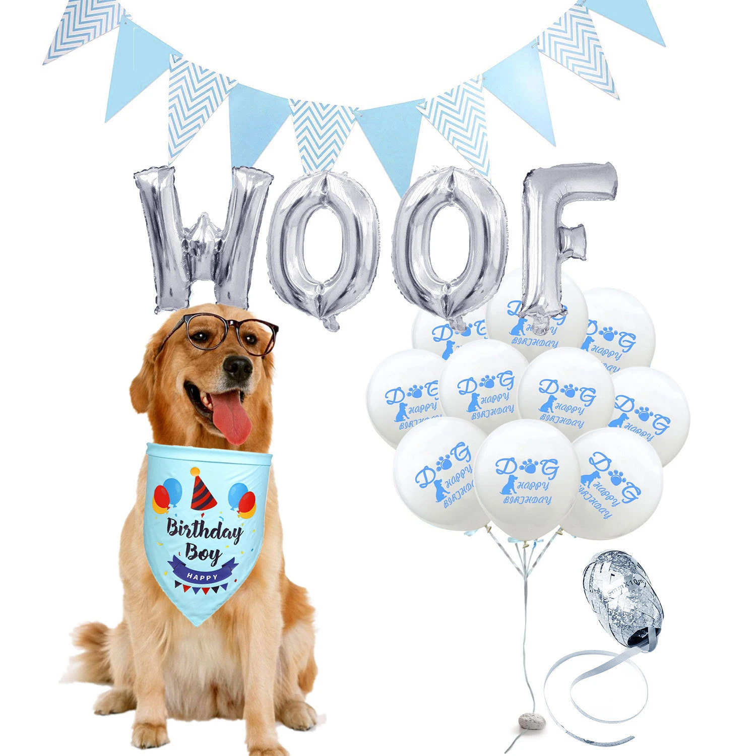 1 комплект 16 дюймов WOOF собака с днем рождения Круглый латексный воздушный шар из