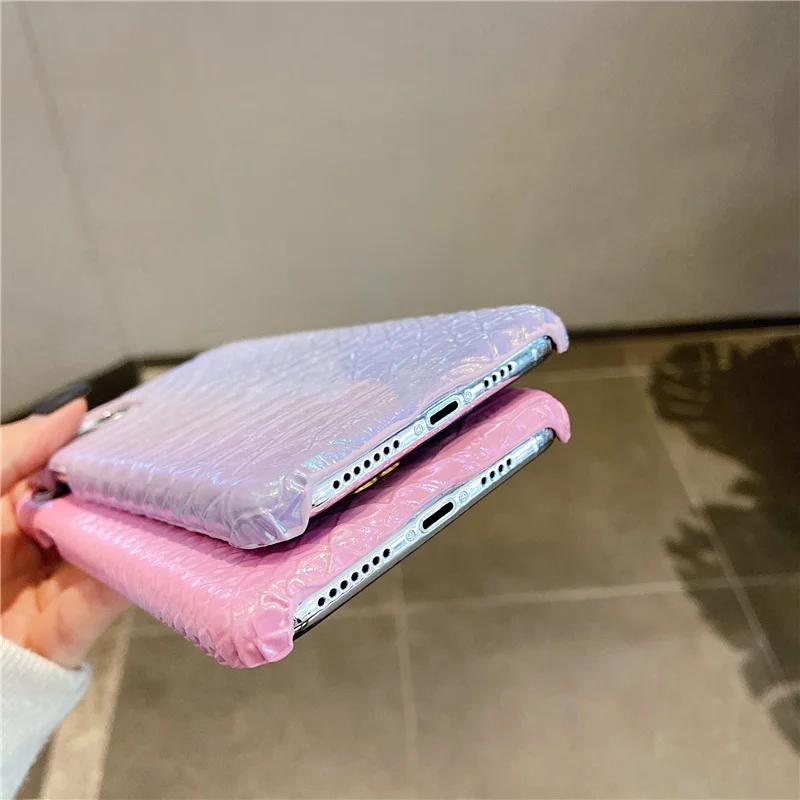 

Luxury laser snake skin leather case for iphone 11 11Pro Max XR XS Max SE 2020 7 8 Plus hard Case protective cover capa