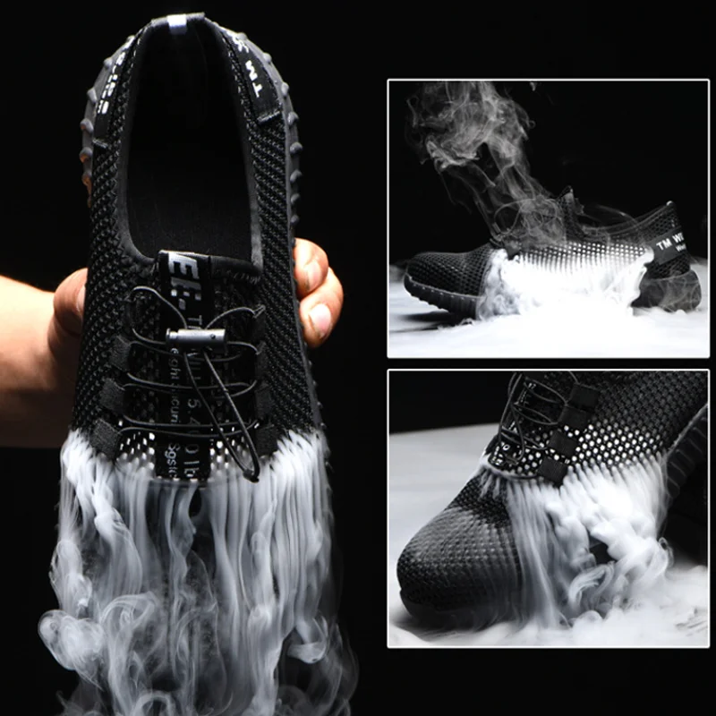 Летняя защитная обувь дышащие рабочие туфли кроссовки мужская неразрушаемая