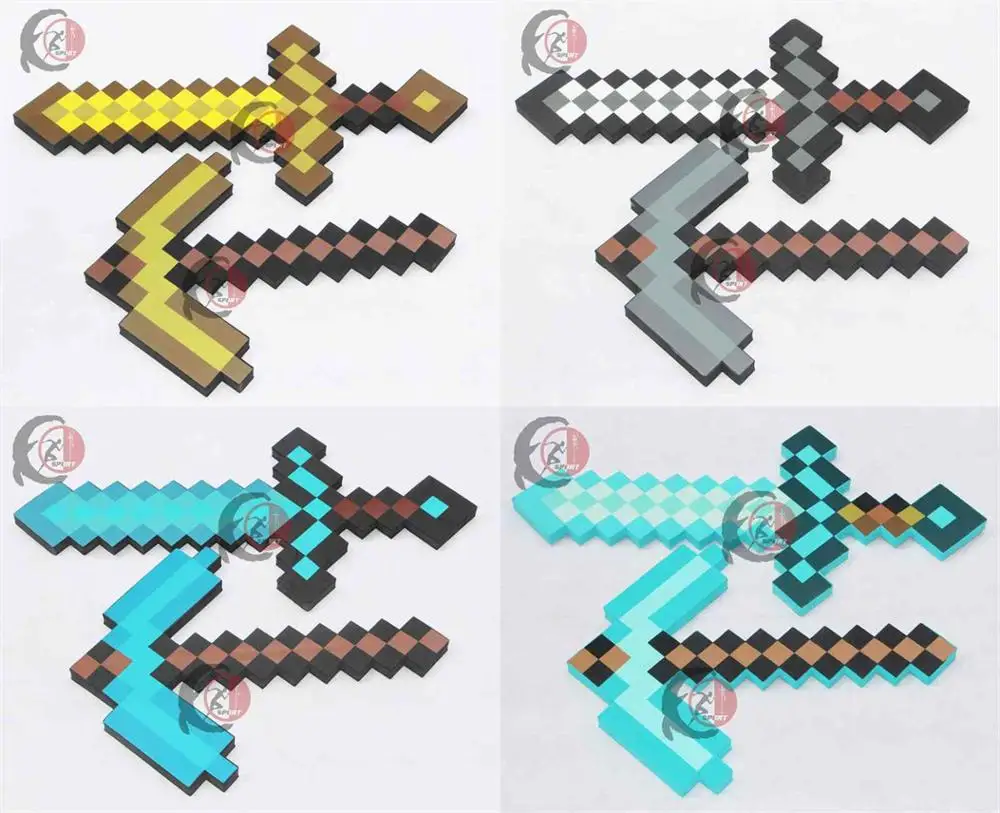 Большой размер игрушки LilyMinecraft Minecraftteven пена Алмазный меч Кирка EVA модель подарок
