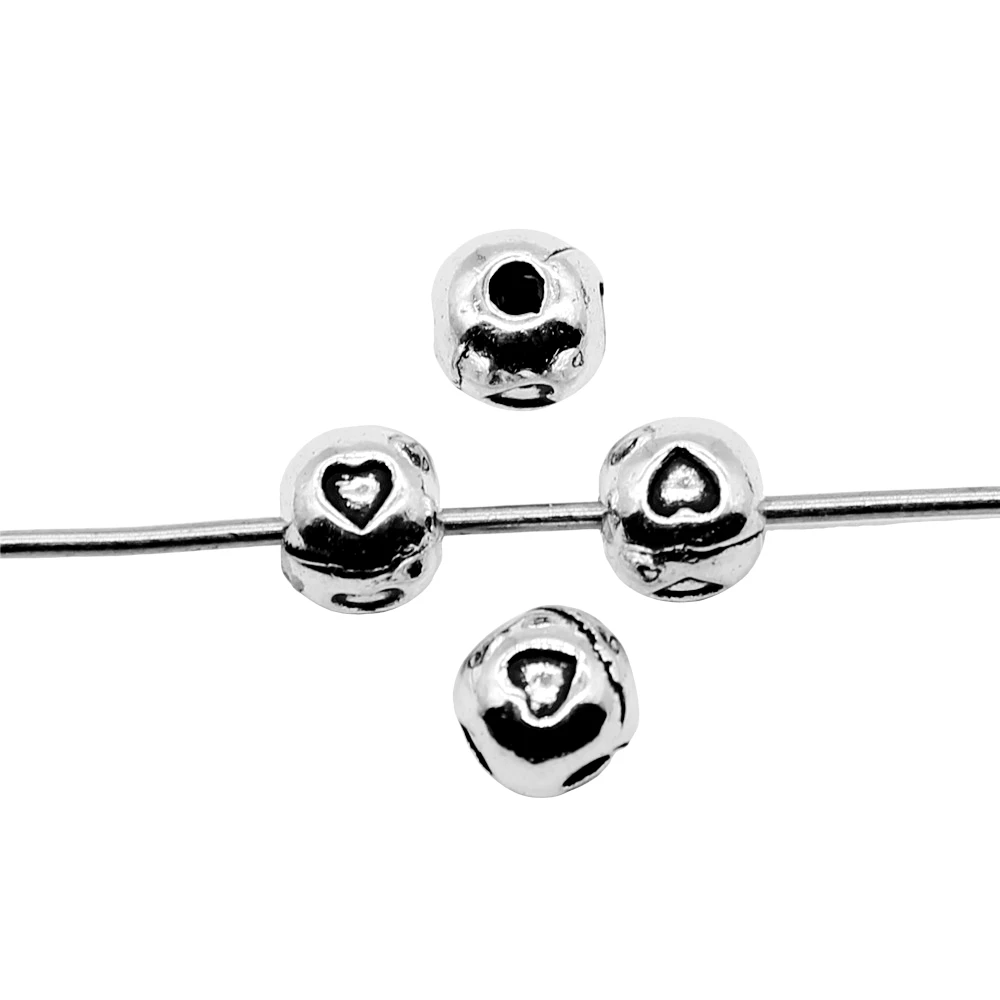 WYSIWYG 20 шт. 5x5x4 мм бусины в форме сердца для ожерелья, браслета, ювелирных изделий, оптовая продажа, бусины в форме сердца с маленькими отверстиями