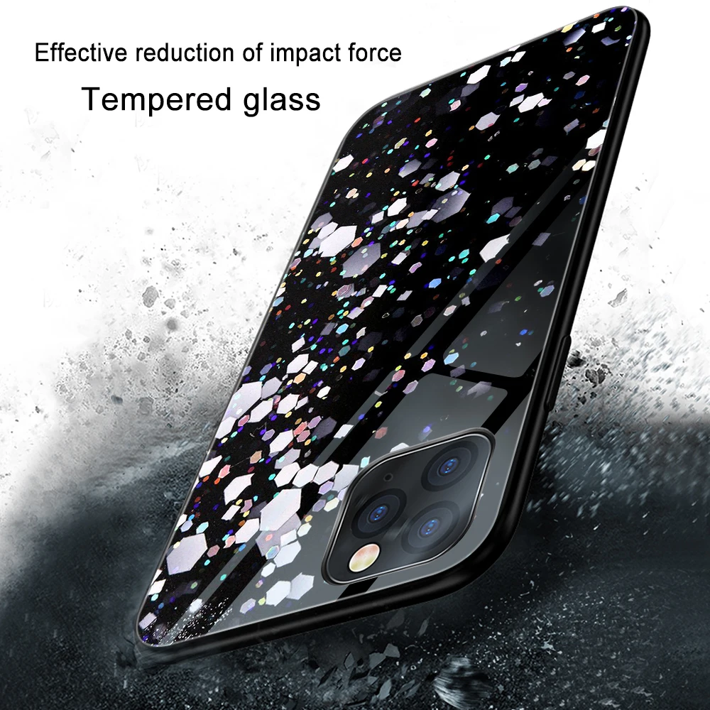 

New Space Astronaut Case For iPhone XS MAX XR 7 8 6 6S Plus Phone Cases Clear Tempered Glass Cover For iPhone 11 Pro Max Funda