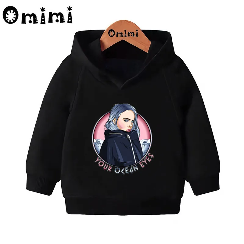Детские толстовки Billie Eilish в стиле хип хоп детские повседневные с капюшоном