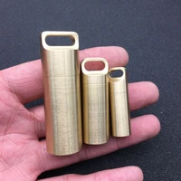 outdoor brass waterproof tank capsule survival seal trunk storage box container camp medicine match pill case