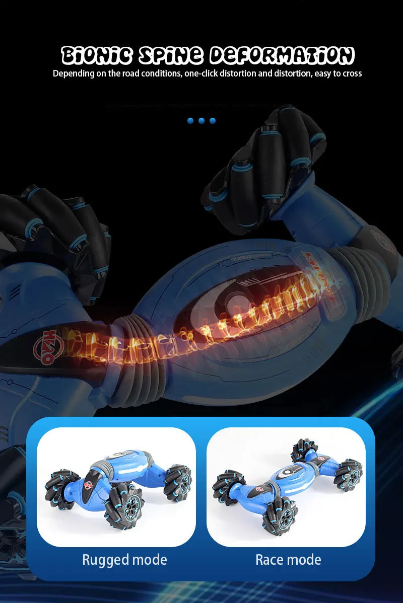 Remote Control Stunt Car Gesture Induction Twisting Off-Road Vehicle Light Music Drift Dancing Side Driving RC Toy Gift for Kids