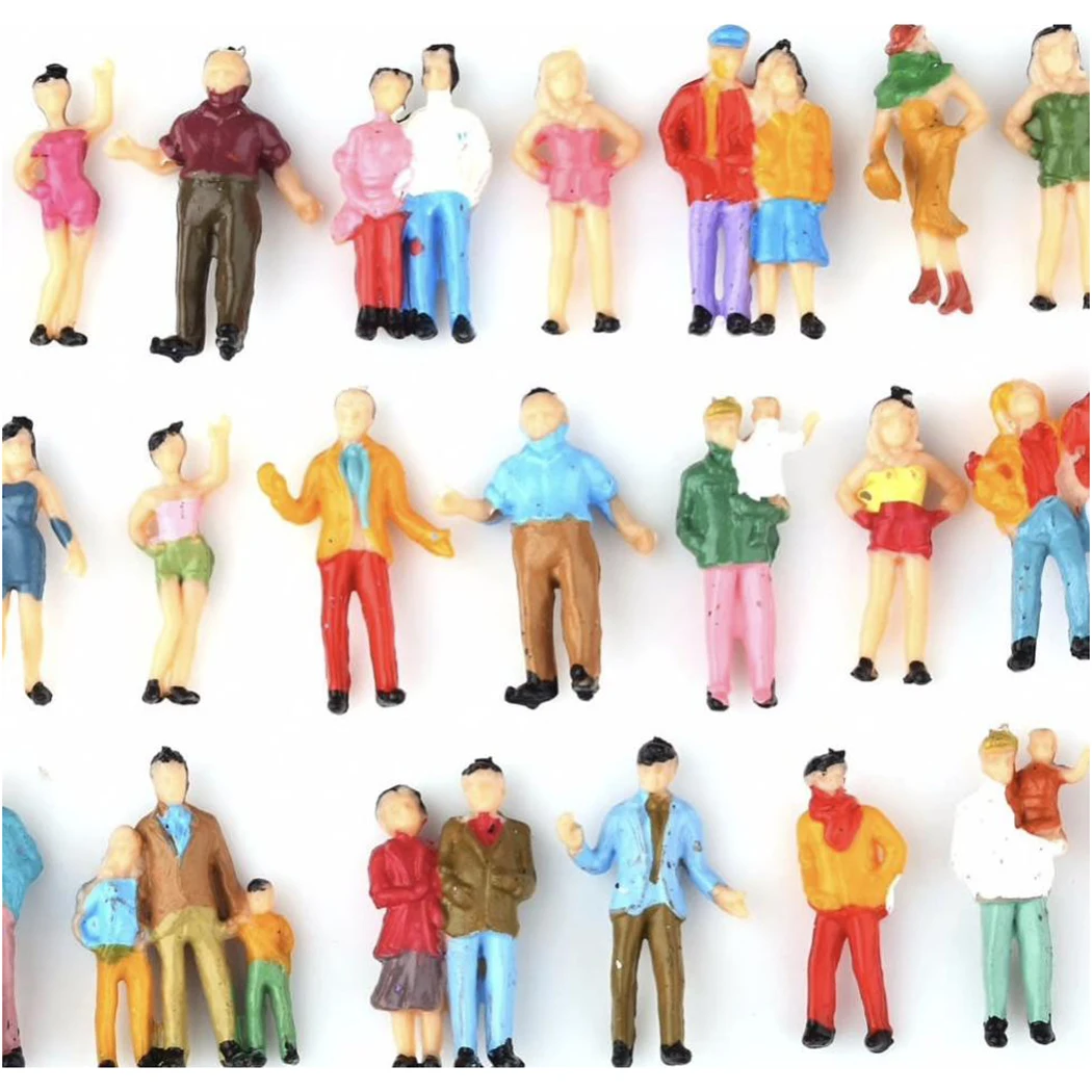 

25 Pack 1:87 Scale Model Railway Mixed Painted Passengers People Figures Mixed Color 25*Model People Figures