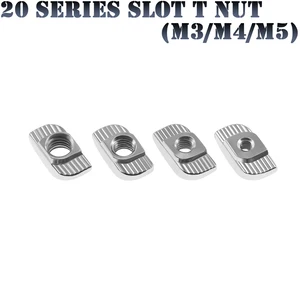 50 шт.лот Twotrees, детали для 3D-принтера M3M4M5, углеродистая сталь, Т-образные гайки, Крепежный Алюминиевый Разъем для промышленного профиля 2020