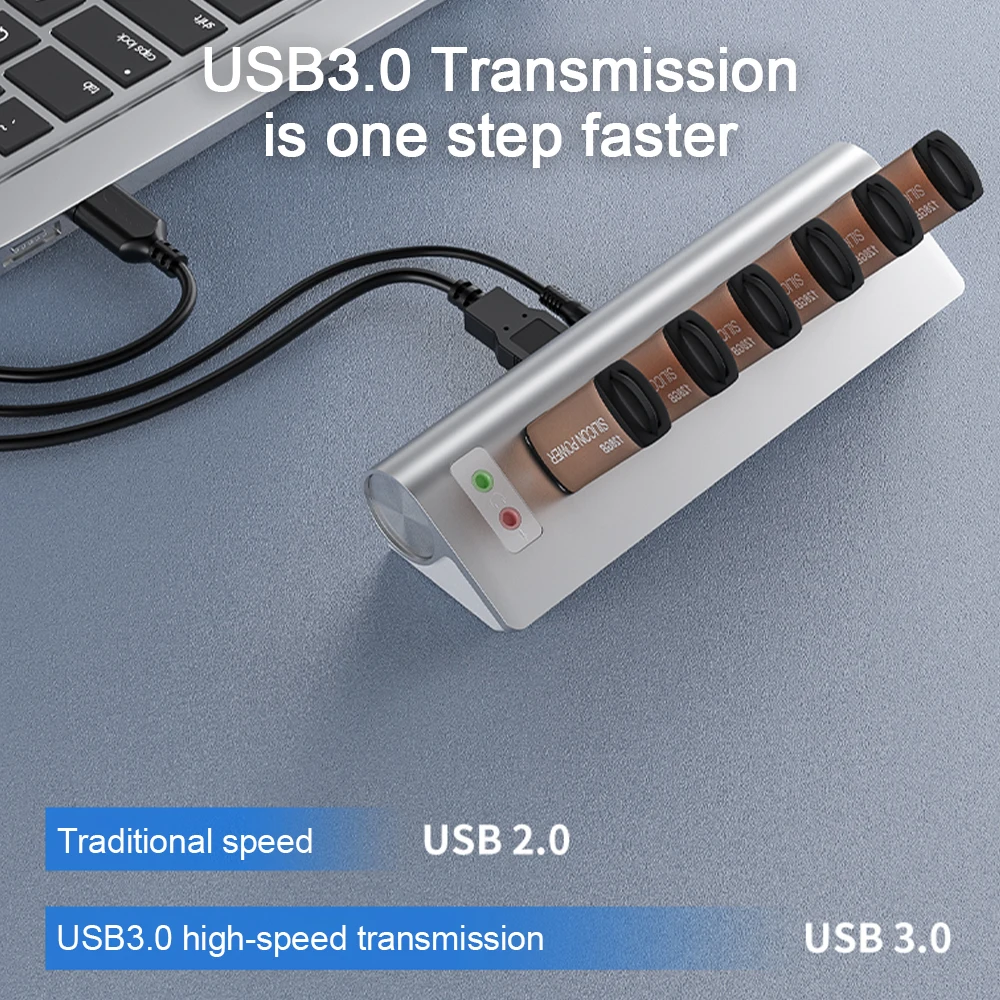 

USB 3.0 HUB 4 7 Port Power Adapter Multi USB Splitter High Speed For Macbook Pro Air PC Computer Accessories Adaptador USB Hab