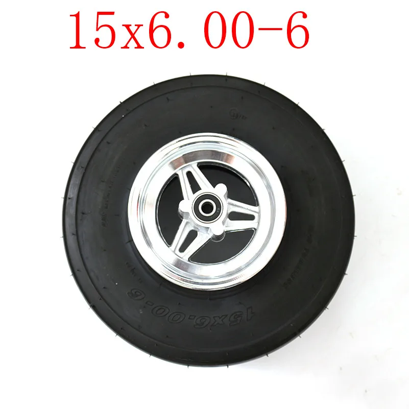 wheel Размер 15x6. 00-6 прямые ребра газон& Сад шины колеса 15X6-6 дюймов 168CC картинг мотоцикл обод колеса с бескамерной шиной - Цвет: wheel