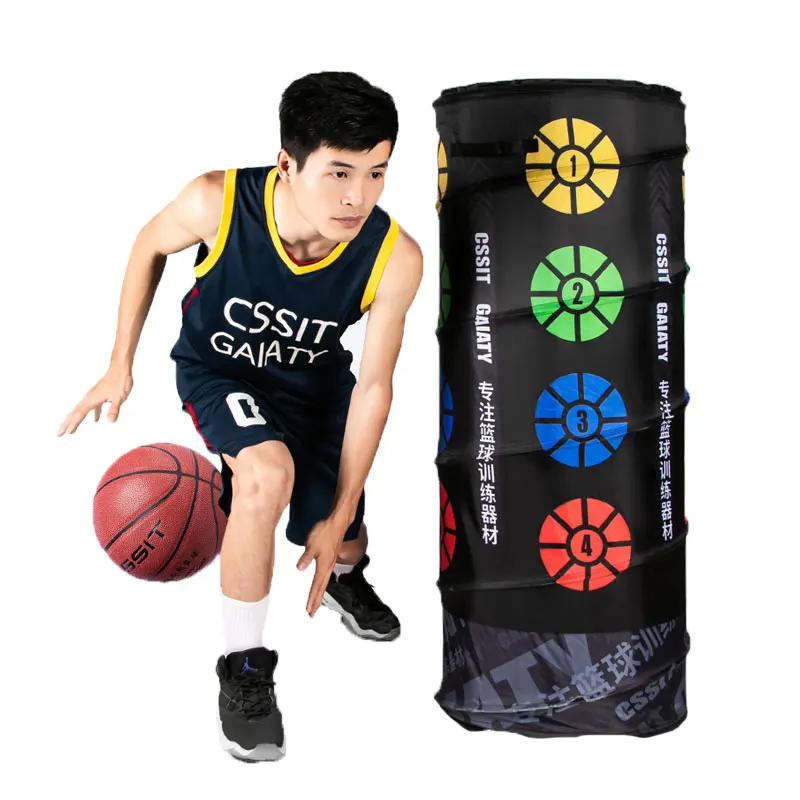 Multifunctional Big Cone Basketball Dummy Dribble Training Equipment Portable Adult Kids Basketball Trainer Tool Foldable
