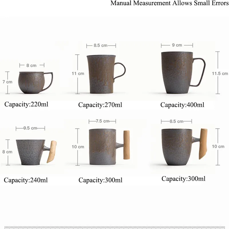 Кружка Керамическая старинная грубая с глазурью и деревянной ручкой|pottery mugs|glazed