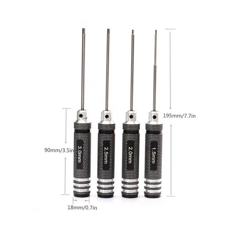 

K1KA Strong and Wear-resistant Hexagon Screwdriver Steel Material Mainly Used for Model Aircraft Sets 4-piece