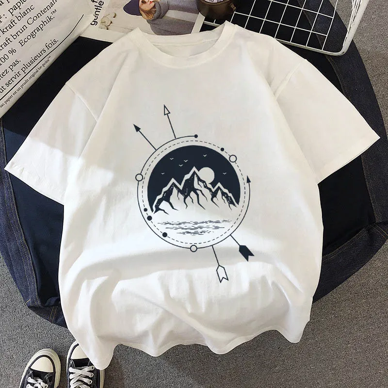 

Fashion Ladies T-shirt Moon Harajuku Women's T-shirt Landscape Painting Graphic T-shirt Summer TShirt