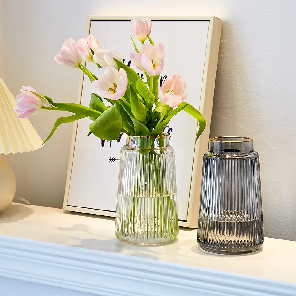 Прозрачная стеклянная ваза разноцветное Современное украшение для дома спальни