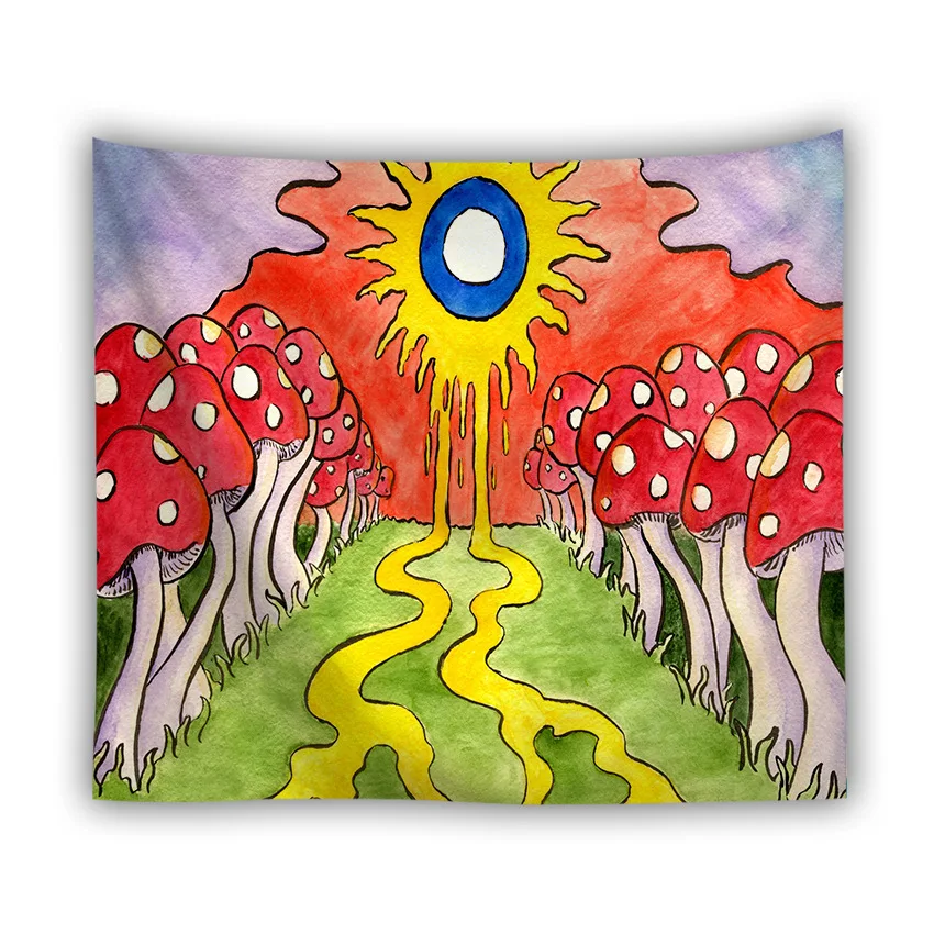 Sun Moon Tapestry Wall Hanging Hippie Bedspread Throw Cover Home Decors Tarot Magical Skeleton | Дом и сад