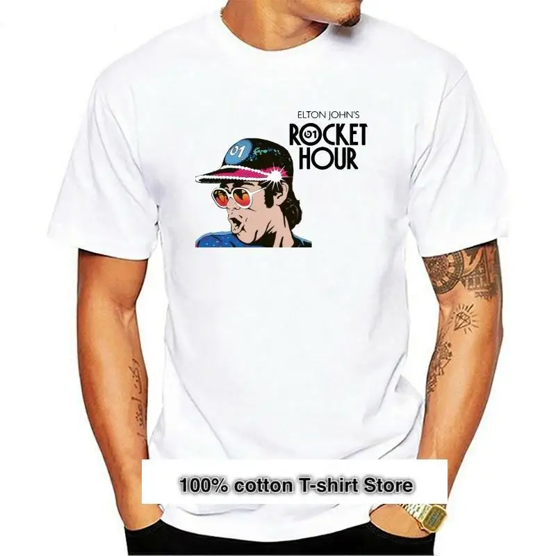 

Elton Johns Rocket Hour Album Cover-Camiseta blanca para hombre, talla S, M, L, XL, XXL, XXXL
