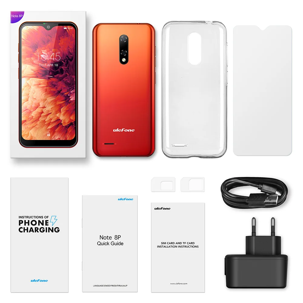 Ulefone Note 8P смартфон с 5 5-дюймовым дисплеем четырёхъядерным процессором ОЗУ 2 Гб ПЗУ
