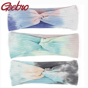 Повязка на голову женская в богемном стиле, из хлопка, с перекрестными красками