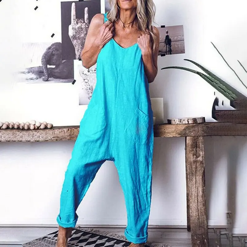 Imixlot Ретро Свободные Комбинезоны женские Плюс Размер Летние повседневные