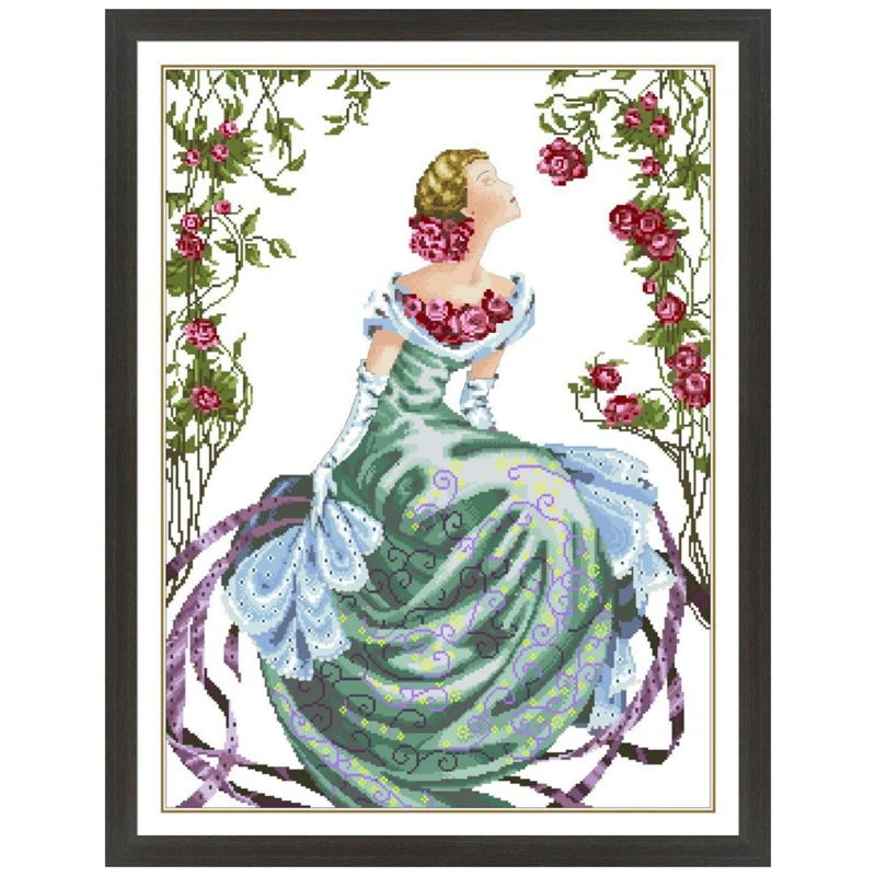 

Lady of the mist cross stitch kits fairy aida fabric 18ct 14ct 11ct unprint canvas cotton thread embroidery kits DIY craft set