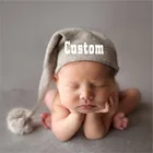Пользовательские имя ребенка шапка для новорожденных шапочка для больницы наряд для фотосессий с помпоном на заказ любую индивидуальную тематику для название Sleepy шапка, шапка с длинным хвостом