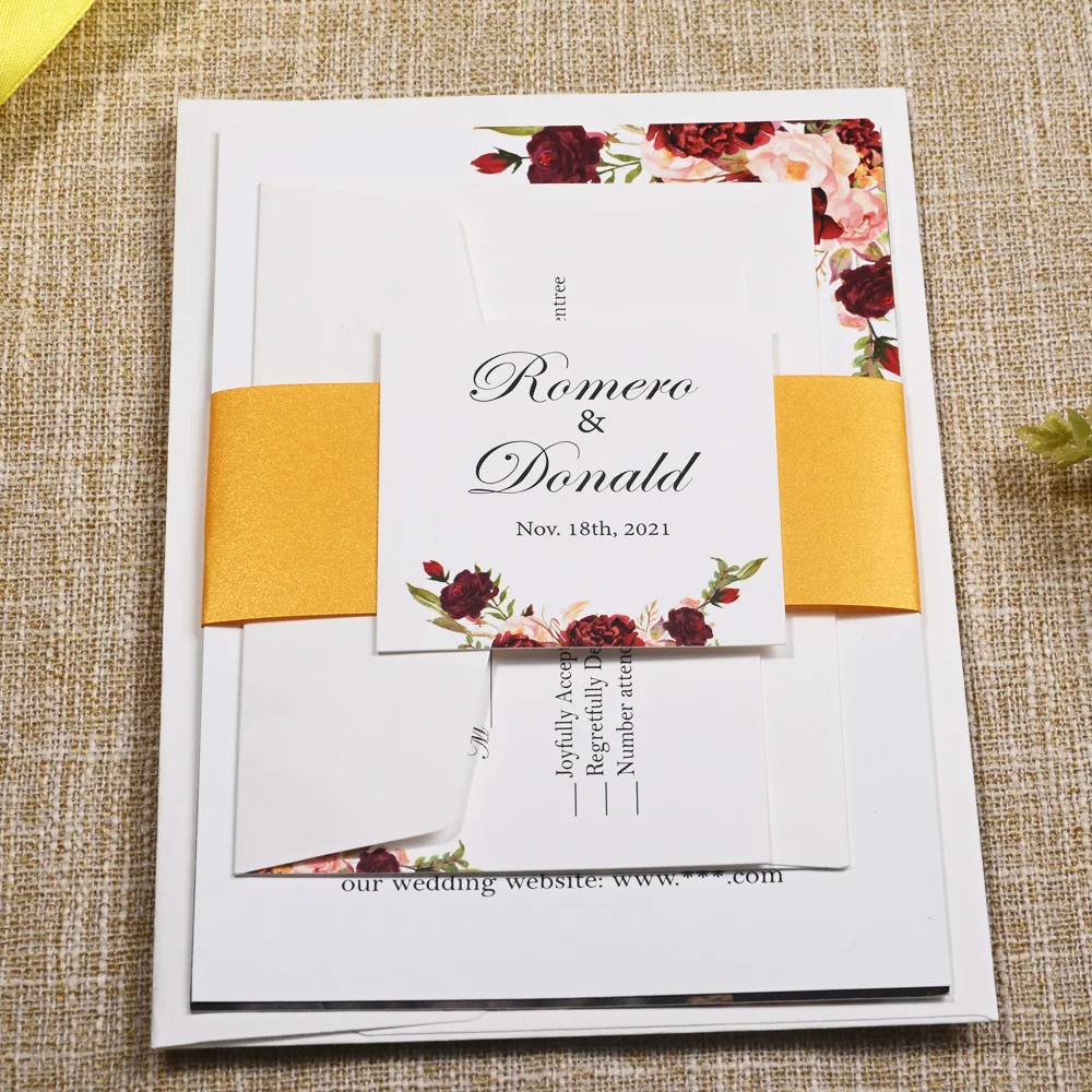 50 шт Персонализированные пустые пригласительные карты с открытка RSVP талии для
