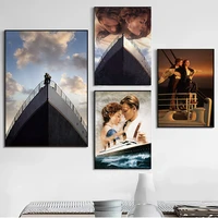 titanic classic movie leonardo dicaprio art canvas painting poster and prints wall art pictures for living room home wall decor