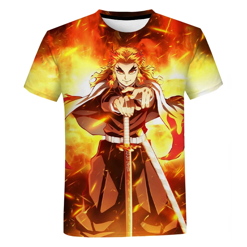 

Demon Slayer 3D Printed T Shirt Men Women Summer Fashion Casual Tee Tops Anime Kimetsu no Yaiba Streetwear Plus Size T Shirt
