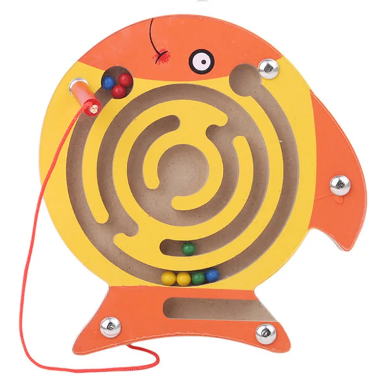 

Children Magnetic Maze Toy Kids Wooden Puzzle Game Toy Kids Early Educational Brain Teaser Wooden Toy Intellectual Jigsaw Board
