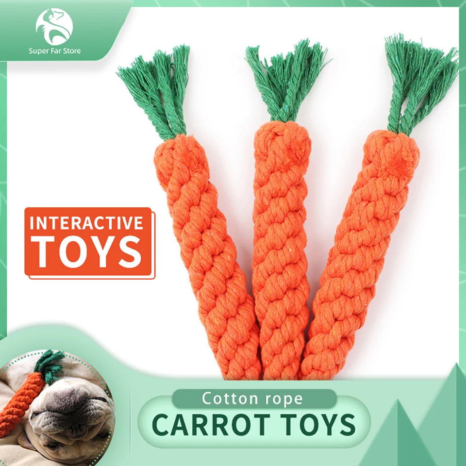 

22 см Собака Щенок Жевать Морковь прорезывания зубов игрушка для собак и котов канат тренировочный хлопковые повязки с узлом морковь Форма в...