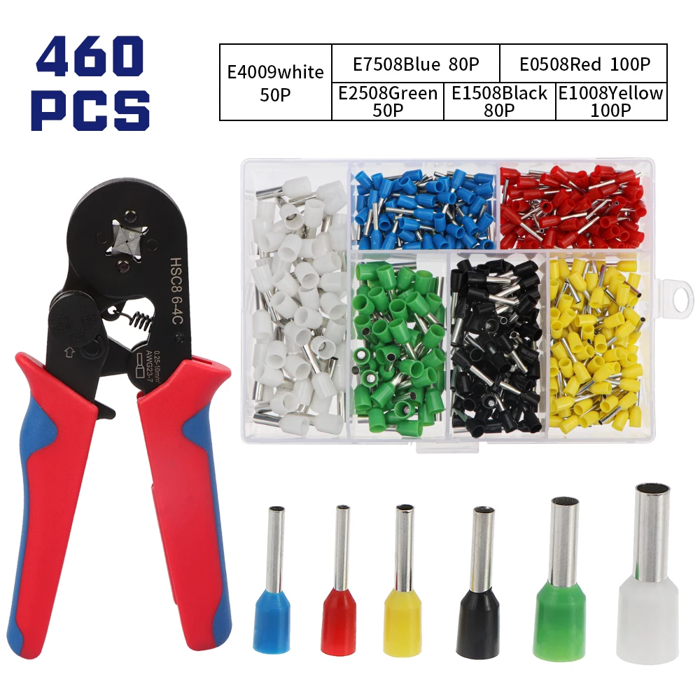 

0.25-10mm2 Self-adjusting Crimping Pliers With 1200 Wire Terminal Crimp Connector Tubular Terminal Crimping Tool Hand Tool