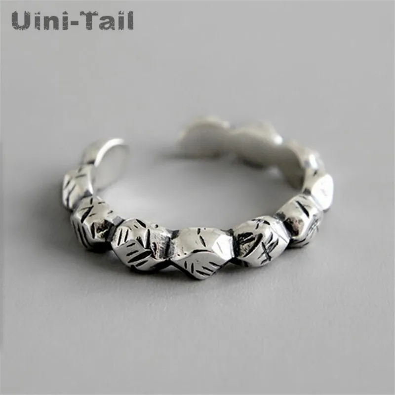 

Uini-Tai hot sale new 925 sterling silver retro distressed rock texture open ring fashion personality irregular high quality