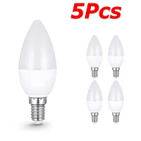 5pcslot led light bulb e14 e27 led lamp indoor warm cold white light 7w ac220v led candle bulb home decor chandelier