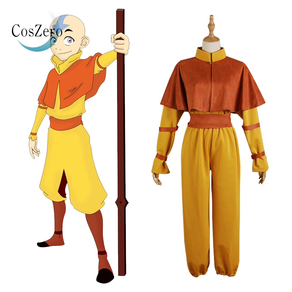 Детский аниме Аватар Последний аirbender Aang костюмы для косплея карнавальный костюм