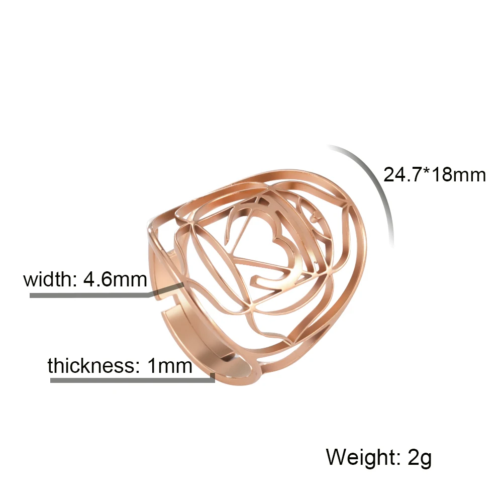 Кольцо Skyrim женское из нержавеющей стали с цветком изменяемым размером Мандала