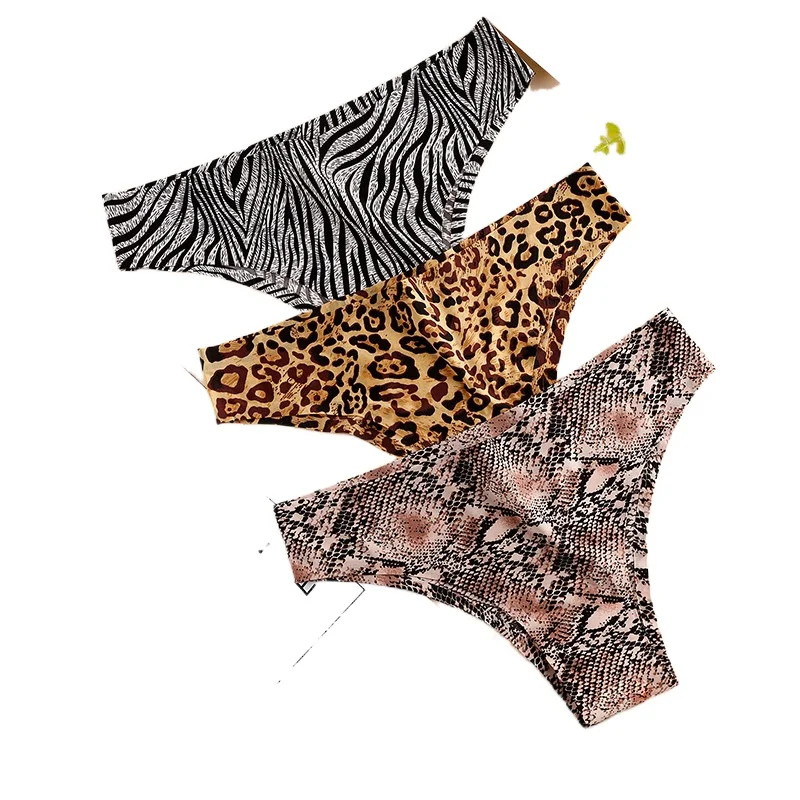 4 шт./лот женские сексуальные стринги с леопардовым принтом бесшовные трусики