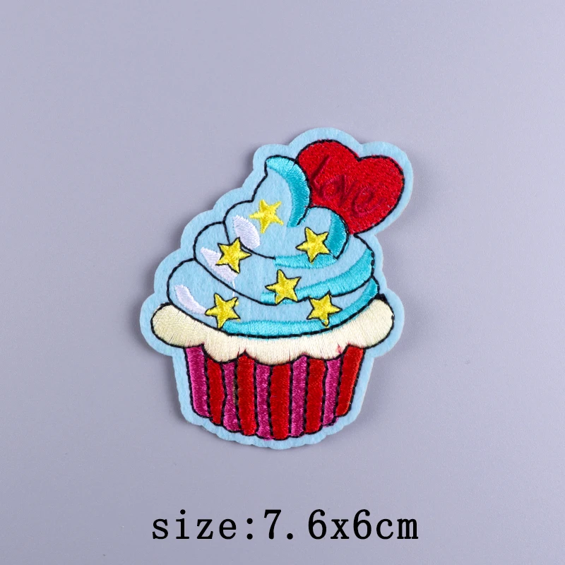 Мультяшные нашивки для еды утюга на одежде вышитые торта одежду полосатые значки