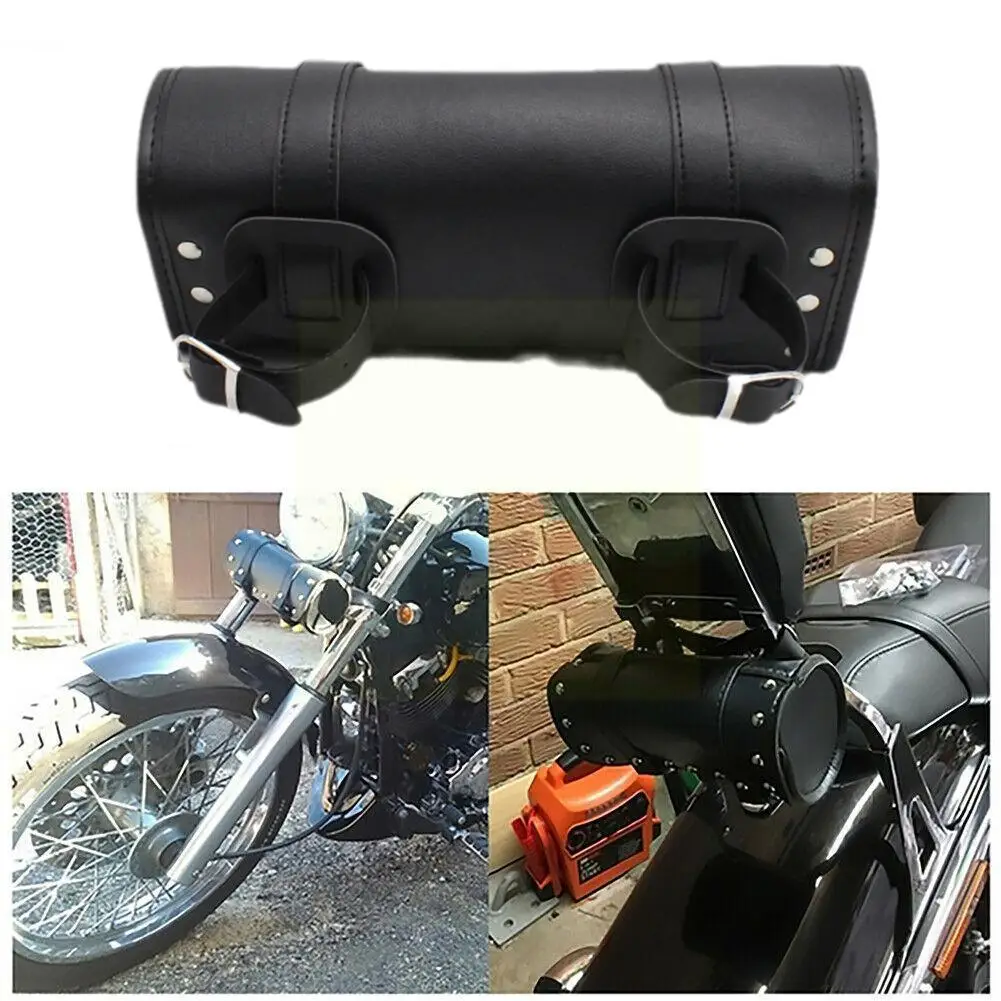 

Motorcycle Fork Tool Bags Storage Leather Travel Bag Duffel Bag Front Rear Waterproof Saddlebag Pocket Front F5i2