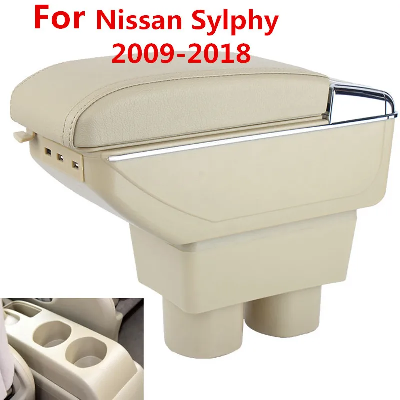 For Nissan Sentra/Sylphy armrest box car-styling central Store content with cup holder interior accessories parts | Автомобили и