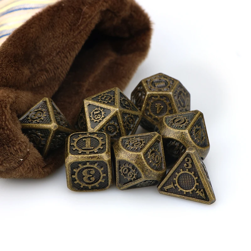 Многогранные металлические кости Dnd набор костей d & радужные настольные для