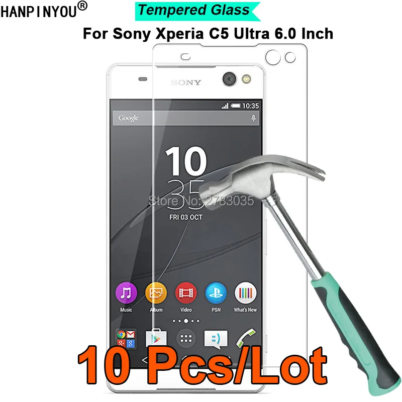 10 шт./лот для Sony Xperia C5 Ultra / Dual 6 0 дюйма твердость 9H 2.5D ультратонкое Закаленное